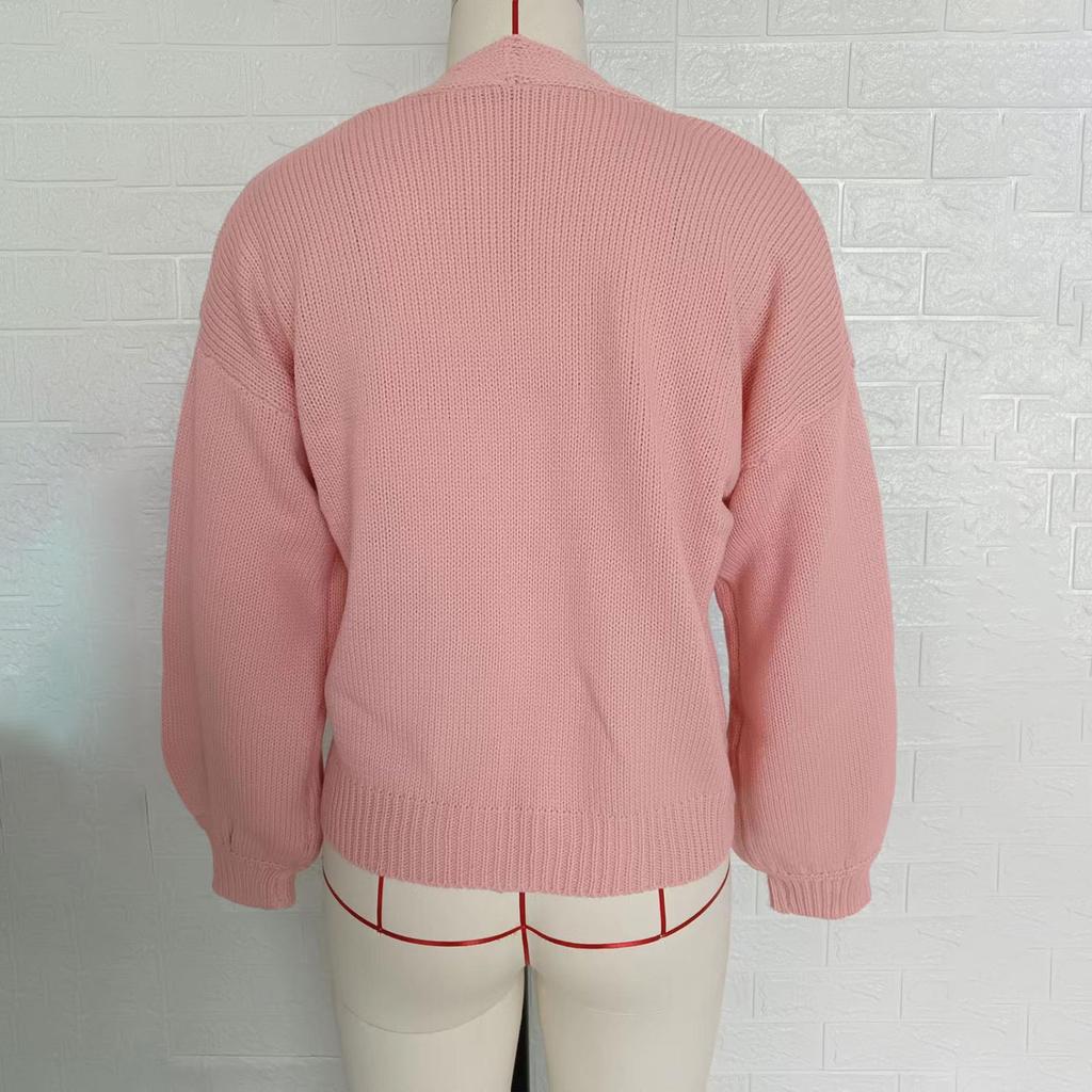 Женская мода, вязаный крючком цветок, милый вязаный кардиган, свитер, куртка, женский ленивый стиль, повседневный свободный свитер