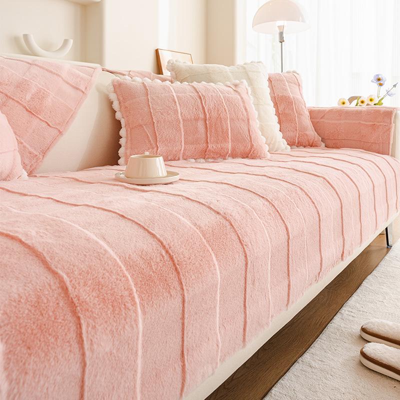 Plush Sofa Cushion Thickened Anti-slip Cushion Sofa Cover Cover New Simple Sofa Cover Towel In Winter.