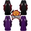 Ladies Gothic Cosplay Dress Polyester Fabric With Skull Pattern And Large Swing Skirt