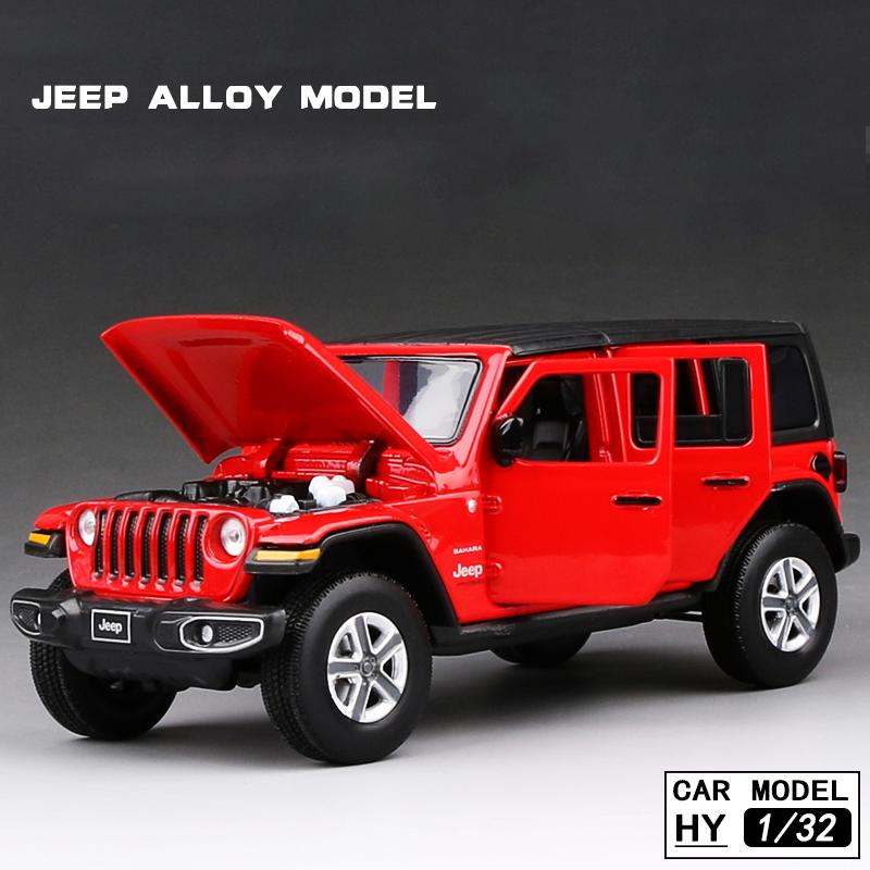 New 1:32 JEEPS Sahara Wrangler Simulation Toy Vehicles Model Sound and light Shock Absorbers Alloy Children Toys Collection Gift ALS1