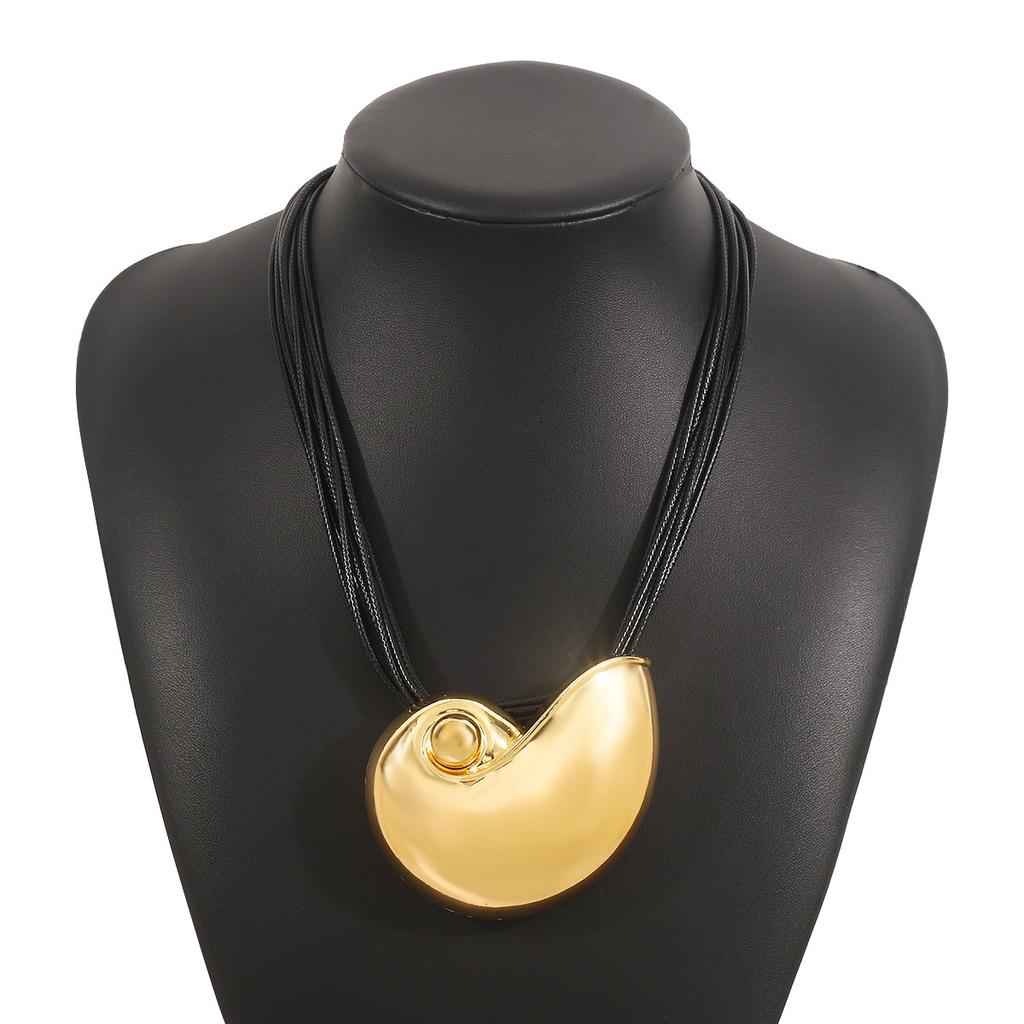 Tooxika Глянцевое ожерелье-подвеска в виде раковины конха, модное преувеличенное геометрическое ожерелье в океанском стиле из вощеной проволоки