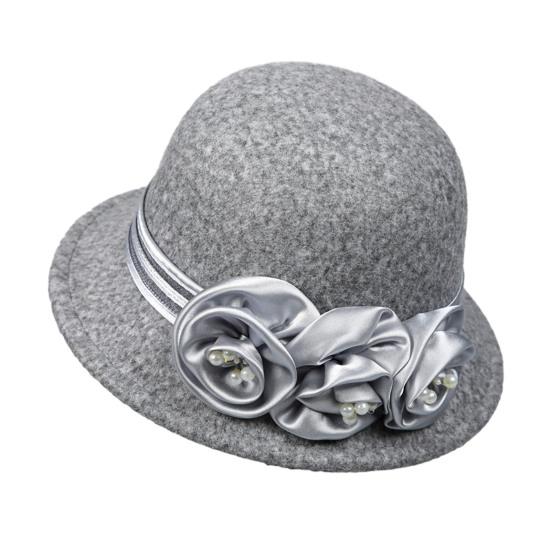 Женская зимняя шляпа-панама однотонная с искусственным жемчугом и цветочной отделкой, шляпа-ведро для активного отдыха, путешествий, повседневной носки