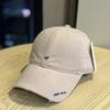 Korean version of ripped embroidery of peaked cap Korean women's versatile street face small pure cotton soft top sunshade baseball cap