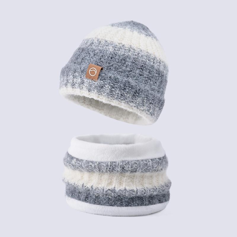 Childrens Knit Beanie Hat Set With Windproof Ear Protection For Winter Outdoor Use
