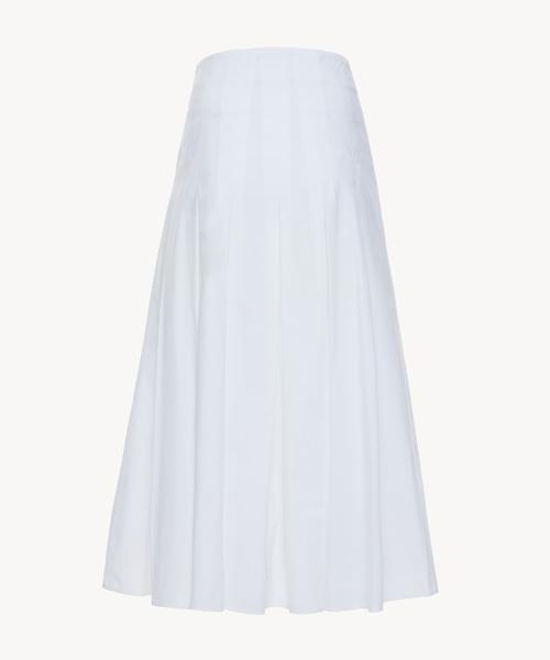 Ridipy Cotton Pleats Skirt_White