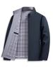 Мужская однотонная куртка на молнии с воротником-стойкой - Business Casual для среднего и пожилого возраста