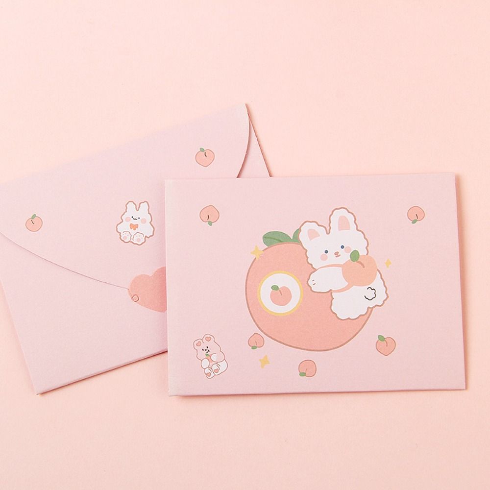Ins Decoration Letter Paper Foldable Cartoon Greeting Card Blessing Thank Envelope New Year Gift