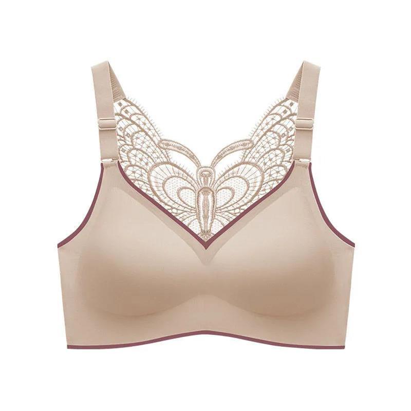 Бесшовный бюстгальтер с красивой спиной и бабочкой, нижнее белье больших размеров, женский топ без стального кольца, бюстгальтер без косточек