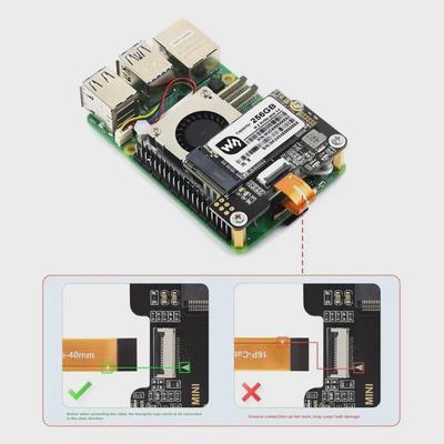 Плата расширения Raspberry Pi 5 PCIe на M.2 Mini для SSD-накопителей Gen2/Gen3, 2230/2242.