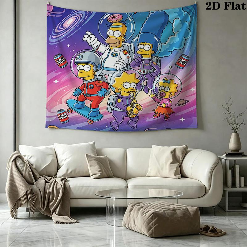 The Simpsons Wall Tapestry Aesthetic Wall Hanging Printed Fabric Blanket Decorative Tapestries for Bedroom Living Room Home Decor