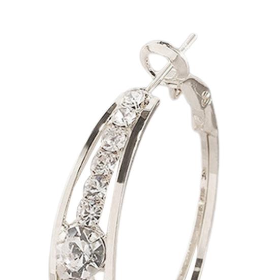 Леди серьги-кольца горный хрусталь круглый западный стиль пирсинг блестящие свадебные серьги-кольца