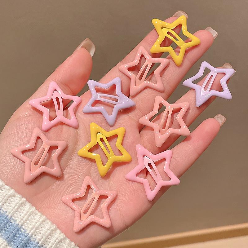 10pcs Colorful Star BB Hair Clips Y2K Women Grils Cute Metal Star Hairpin Side Barrettes Hair Grip Headwear Hair Accessories