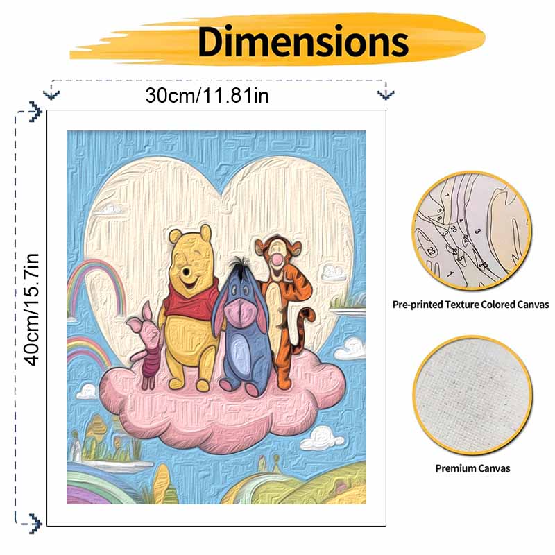 Disney Winnie the Pooh DIY Painting Kit Classic Style Home Decor Craft Gift Idea Art Supplies Wall Decor Aesthetic Living Room Decor