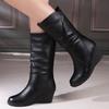 Autumn/Winter New Thick Sole Boots Women's Spring and Autumn Single Boots Chelsea English Style Mid Length Short Boots