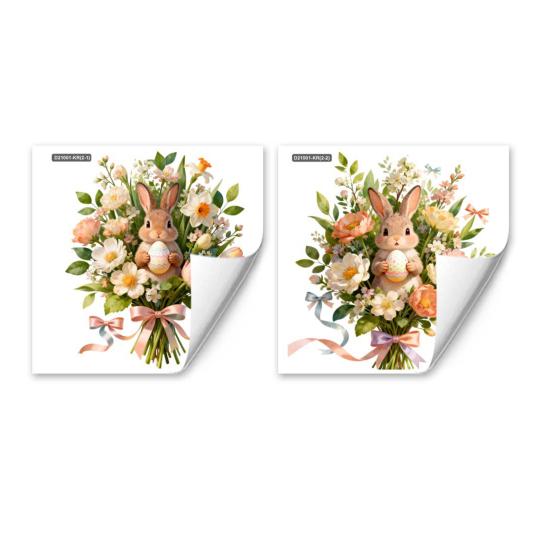 Easter Window Clings Cute Bunny Egg Window Stickers for Glass Windows Double Sided Reusable PVC Decals for Spring Party Home Classroom Decoration