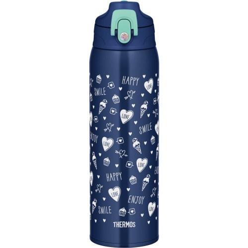 Thermos Vacuum Insulated Two-Way Water Bottle, 1L/1.03L, Navy Green, Includes Direct Drinking Cup, Suitable for Children, Suitable for School and Dayc