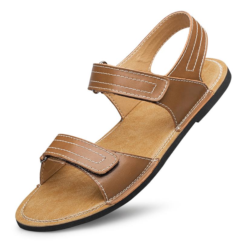 Высококачественные сандалии пип-то из натуральной кожи для мужчин, модные шлепанцы, повседневная роскошная обувь, мужской стиль, плоская подошва, летние пляжные сандалии