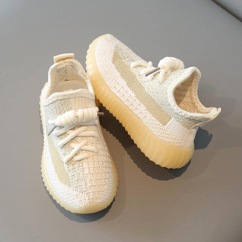 Kids Spring Autumn Breathable Mesh Sneakers Lightweight Casual Coconut White Shoes For Boys Girls Baby Daily Wear