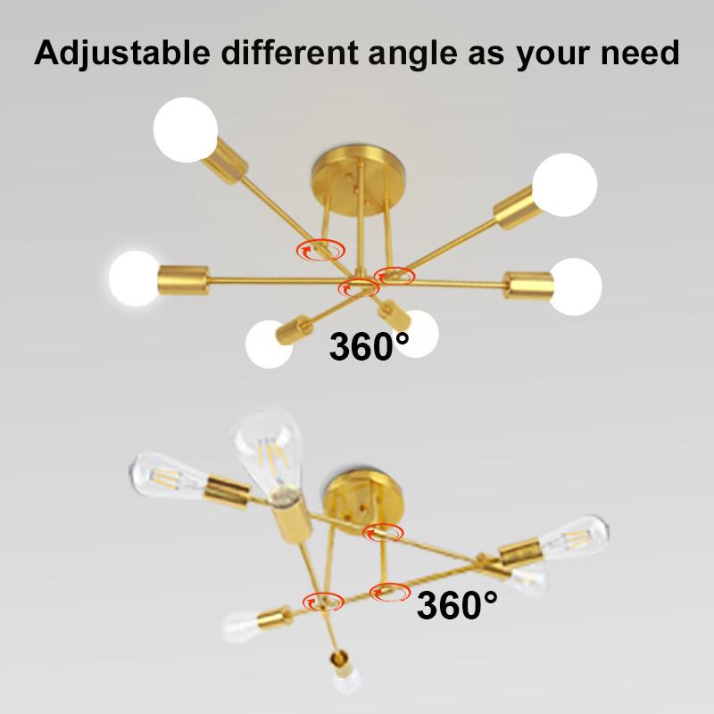 Canmeijia Современная люстра в скандинавском стиле, потолочный светильник, 6 головных подвесных светильников, подвесной светильник для гостиной, столовой