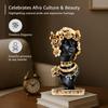Elegant Afro Woman with Floral Crown Figurine | A Stunning Blend of Culture & Grace | Perfect for Adding Artistic Charm – Pack of 1