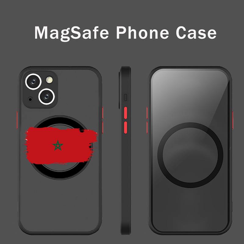 Чехол для телефона с флагом Марокко, прозрачный магнитный магнит Magsafe для iPhone 13 12 11 Pro Max Mini, чехол для беспроводной зарядки