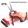 Ножницы для обрезки с острым лезвием, зубчатый край, предохранительный замок, пружина отскока, эргономичные ножницы для обрезки с заостренной головкой, товары для дома
