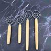 Danish Wooden-Handled Single Coil Dough Mixer: Manual Handheld Baking Tool for Flour Blending