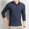 Мужская рубашка-поло с воротником и длинными рукавами в деловом стиле на весну и осень