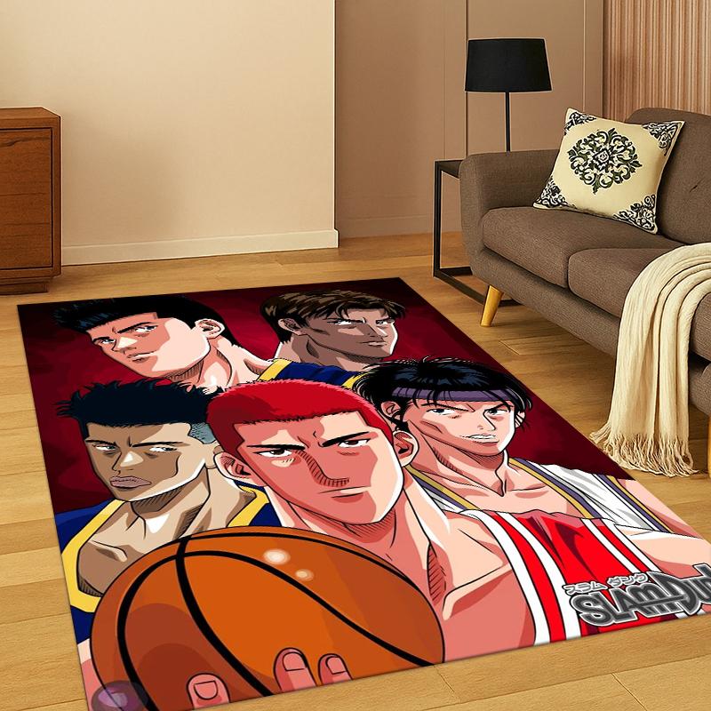 Мультяшный ковер-коврик Slam Dunk Basketball Anime для спальни, гостиной, дивана, игровой комнаты, прихожей, декор для дома, детский коврик, нескользящий