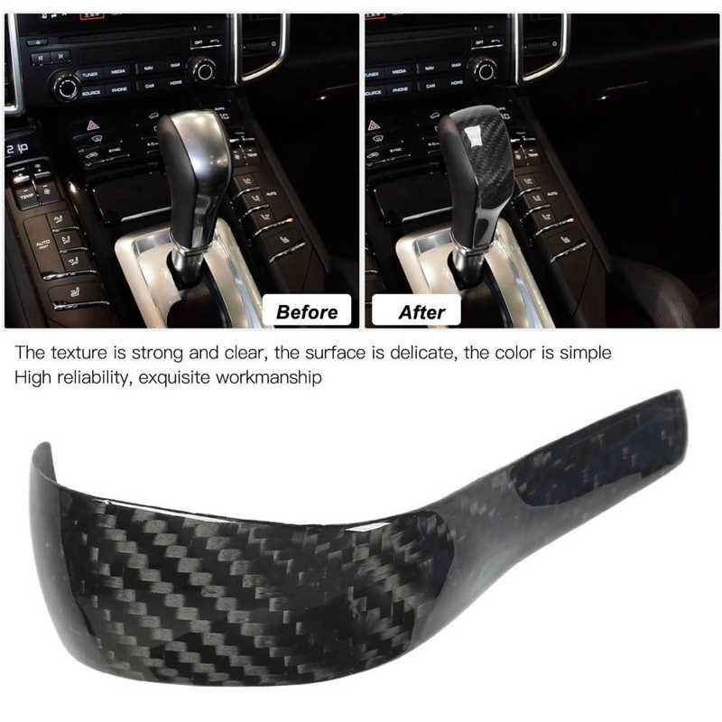 Крышка ручки переключения передач из углеродного волокна, ярко-черная внутренняя отделка ручки переключения передач, замена накладки для Porsche Cayenne 958