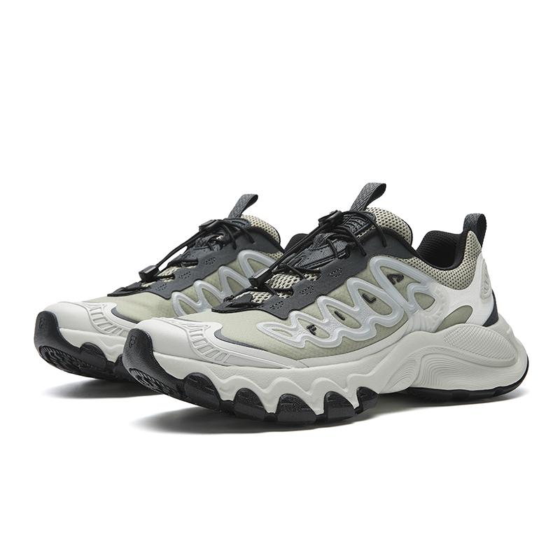 Fila TRUFFLE Амортизирующие износостойкие легкие низкие массивные кроссовки мужские Изумрудно-зеленый/Теневой черный серый F12M621111FED