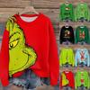 Long Sleeve Pullover Sweaters For Women O Neck Casual Cute Printing Knit Oversized Sweater