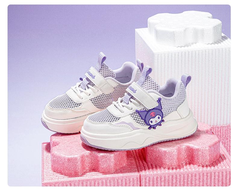 Kulomi children's shoes, stylish girls' soft soled board shoes, lightweight and breathable single mesh sports shoes for summer