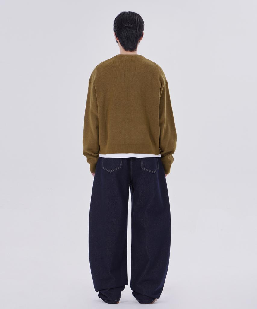 GLW Minimal V-Neck Crop Knit Olive