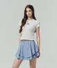 SERGIO TACCHINI W Футболка с коротким рукавом, узкого кроя, с воротником-стойкой и завязками-лентами (белый)
