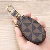 Key Ring PU Car Key Storage Bag Zipper Closure Key Holder Solid Color Compact Coin Purse  Car