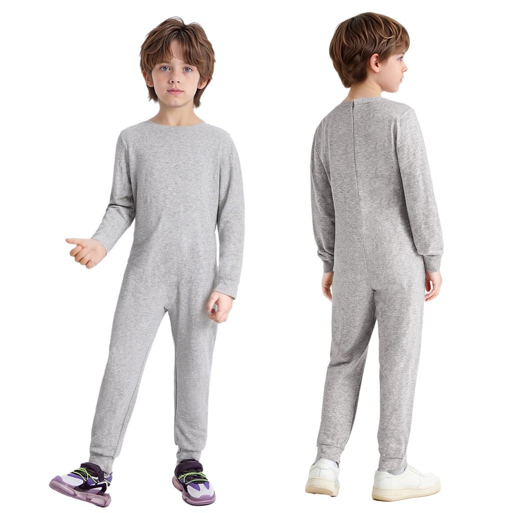 Unisex Kids All Day Jumpsuit Cotton Adaptive Clothing with Back Zipper for Special Needs Comfort