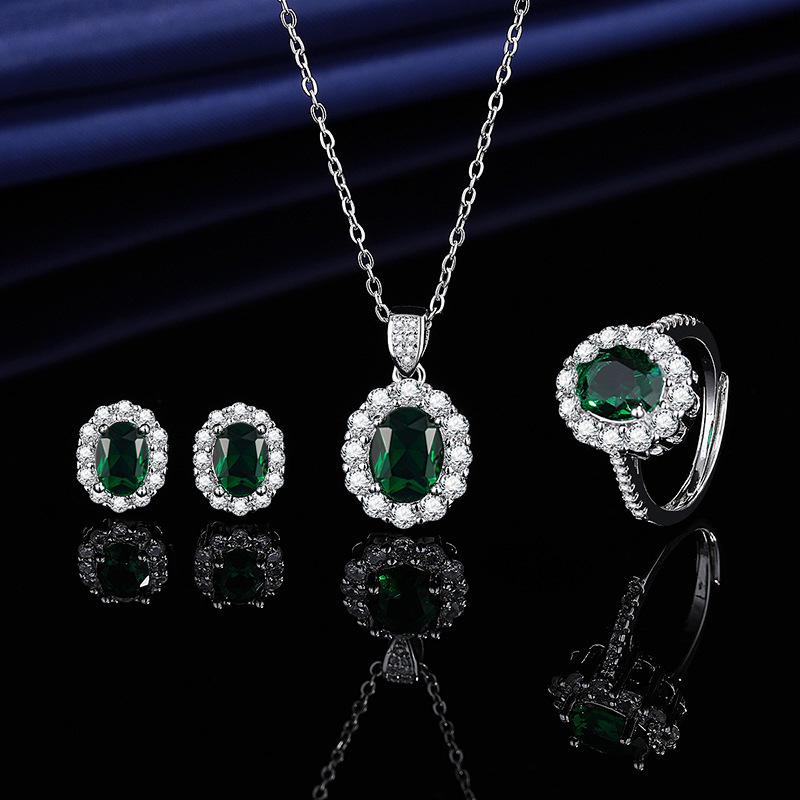 Многоцветный набор украшений с драгоценными камнями: корона королевы, колье, кольцо, серьги и кулон для женщин