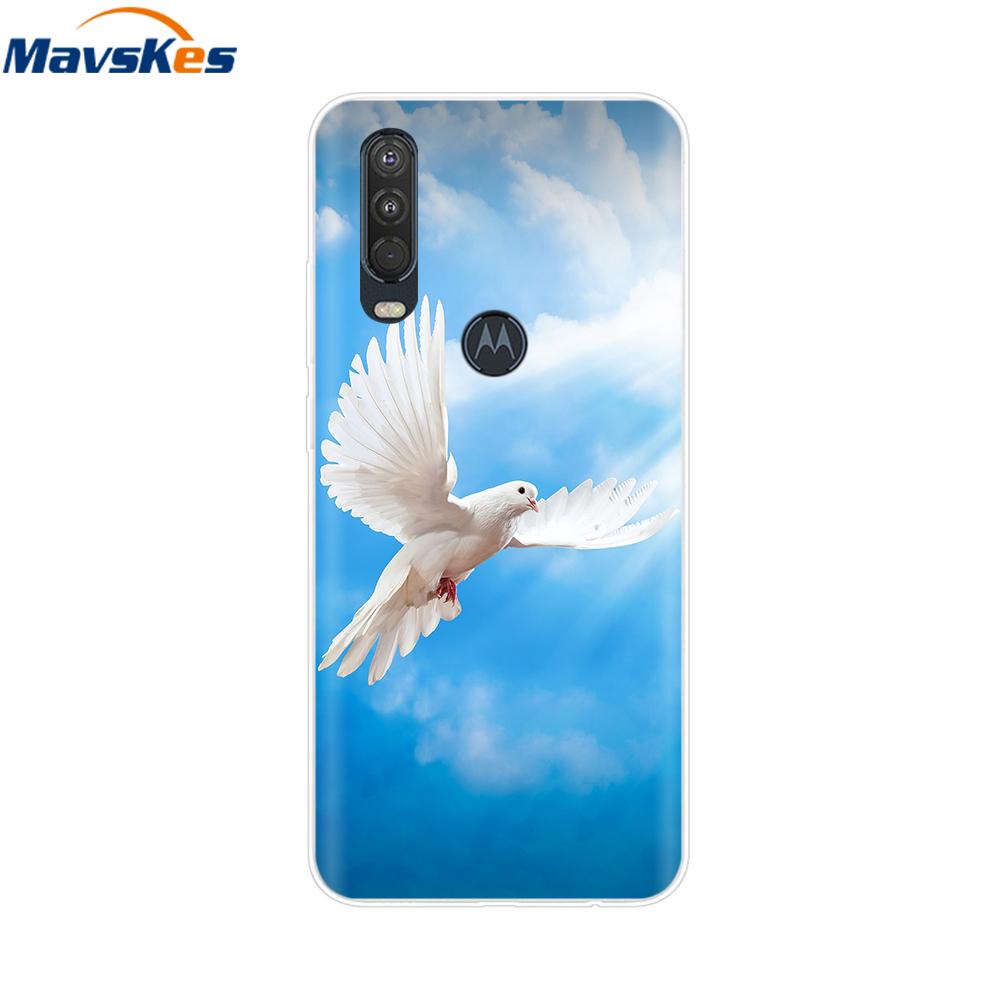 Для Moto One Action Чехол Мягкий ТПУ Силиконовая Задняя Крышка Для Motorola Moto One Vision OneAction Чехол для Телефона Защитный Модный Чехол