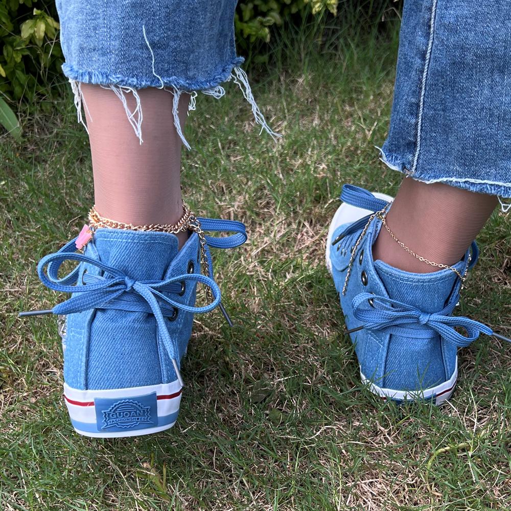 Женские модные повседневные парусиновые кроссовки, недорогие высококачественные студенческие джинсовые парусиновые туфли