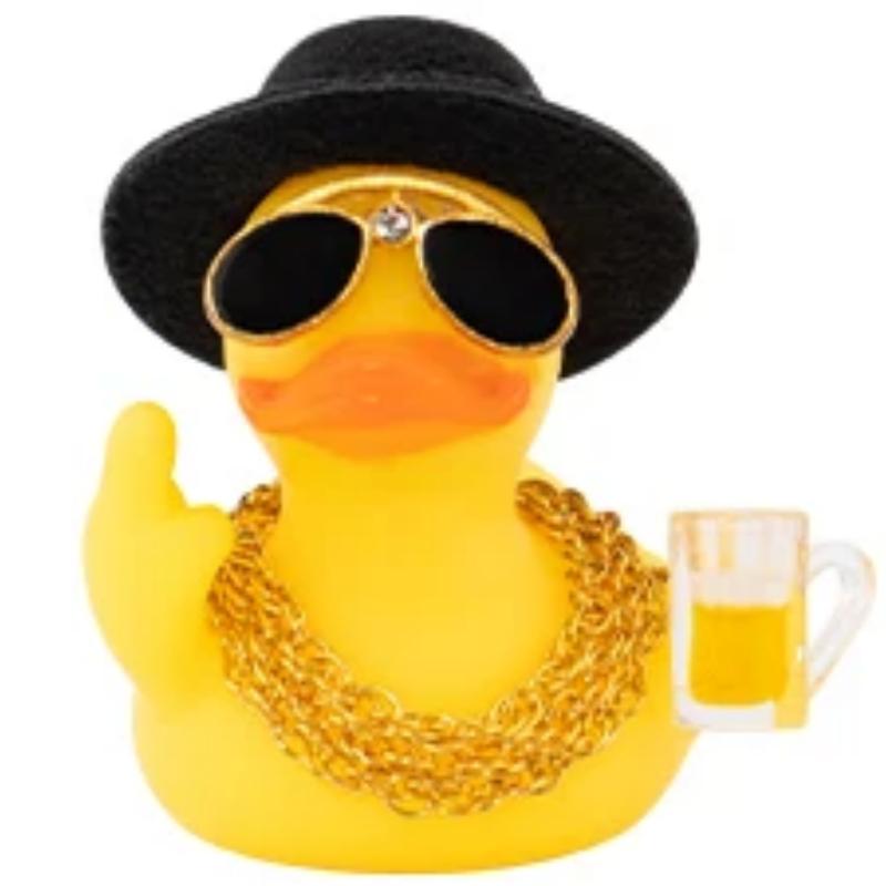 Rubber Middle Finger Duck Car Ornament Funny Office Gift Car Dashboard Decoration Quirky Decor Rubber Duck Funny Car Accessories