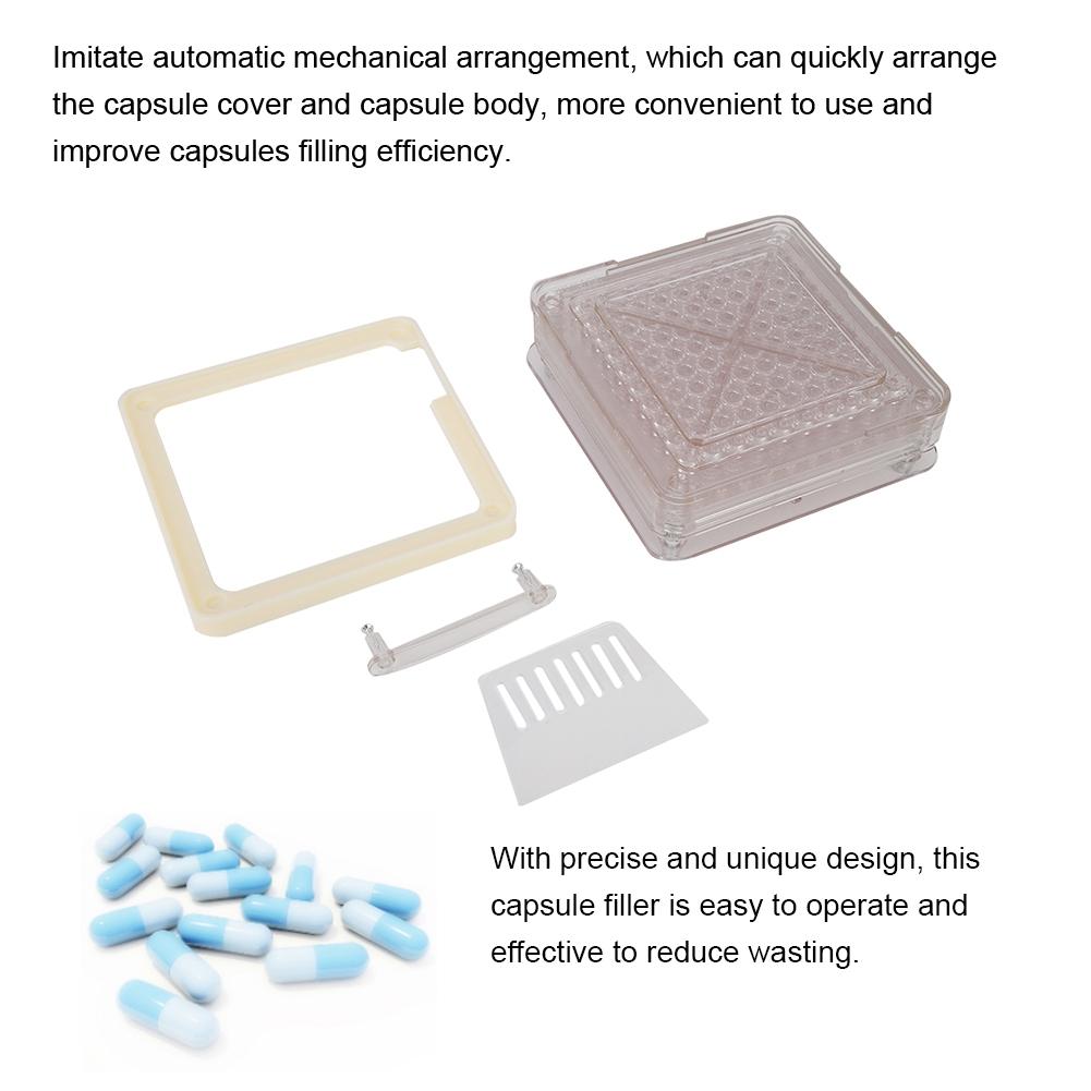 100 отверстий Акриловый капсулонаполнитель Ручная машина для наполнения капсул порошком Доска Инструмент для размера 00#