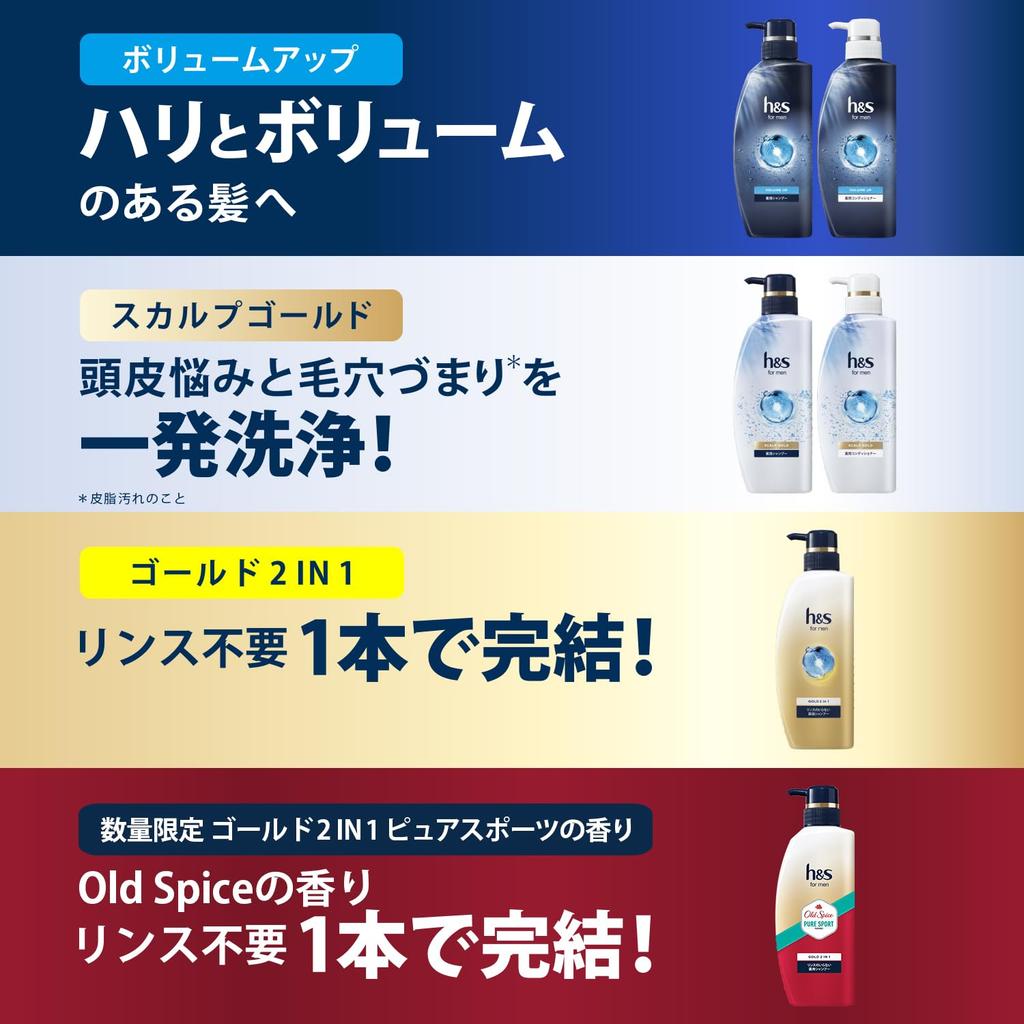 Для мужчин Золотой 2в1 Old Spice Pure Sports Scent Набор для заправки с помпой Лечебный шампунь для мужчин h&s + 350г+300г H&S