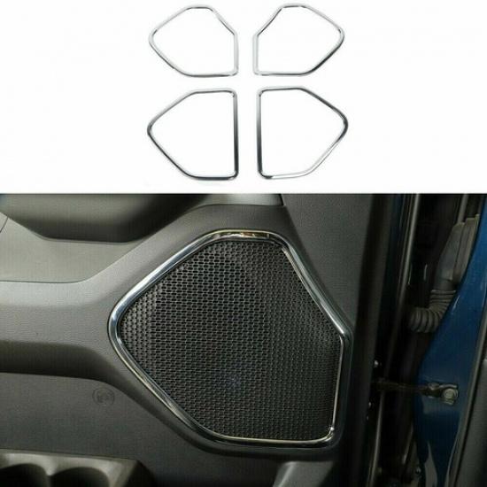 Chrome Inner Door Speaker Trim Cover Bezels For Dodge Ram 1500 2018+ Accessories