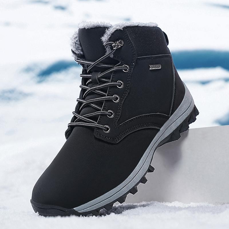 Men's Hiking Snow Boots Are Popular Winter Shoes with Waterproof and Warm Insulation, and Women's Hiking Anti Slip Thick Soles