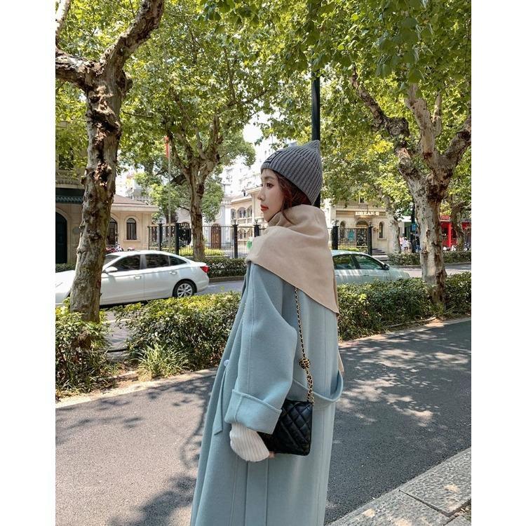 Осеннее и зимнее женское двустороннее кашемировое пальто, длинная часть, элегантный темперамент