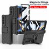 Чехол с магнитной петлей и защитой от падения для Samsung Galaxy Z Fold 4 5g, регулируемая подставка, жесткий магнитный чехол для ПК с защитной пленкой для экрана