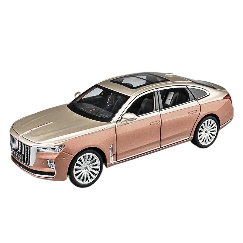 1/24 Hong Qi H9 Alloy Luxy Car Model Diecast Toy Vehicles Metal Car Model High Simulation Sound Light Collection Childrens Gifts