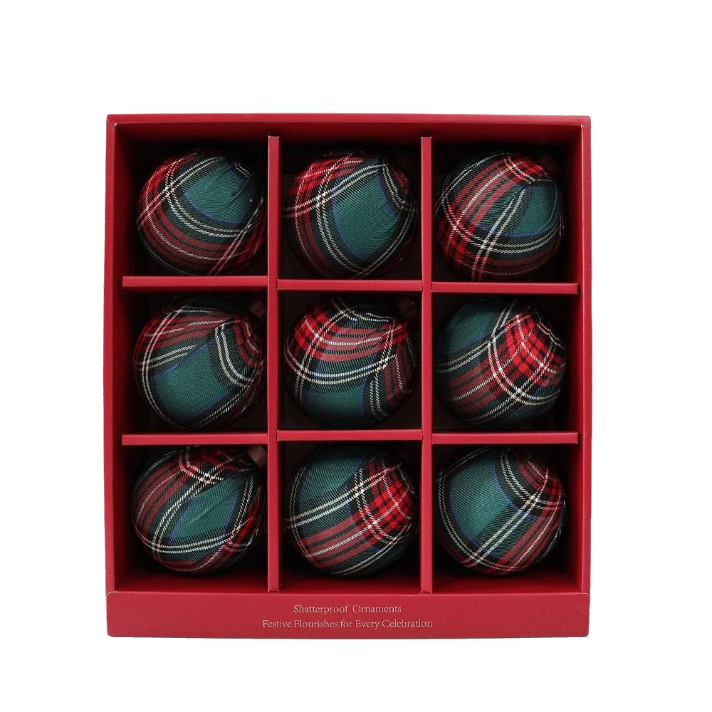 Foam Gift Box Ornament Plaid Pattern Grid Ball Christmas Tree Ornament Christmas Tree Decorating