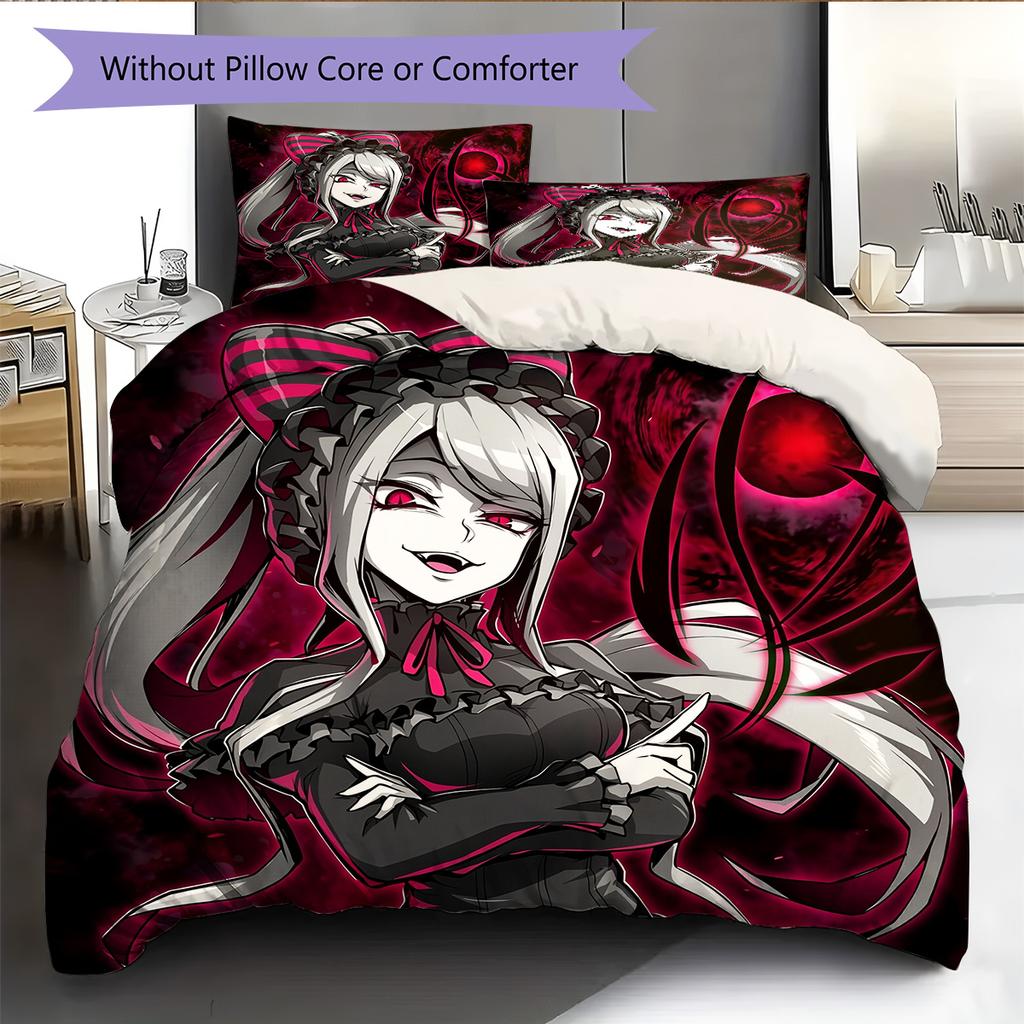 Vampire Schoolgirl Pattern Bedding Quilt Set Home Decoration Gift (1 * duvet cover + 2 * pillowcase without core)